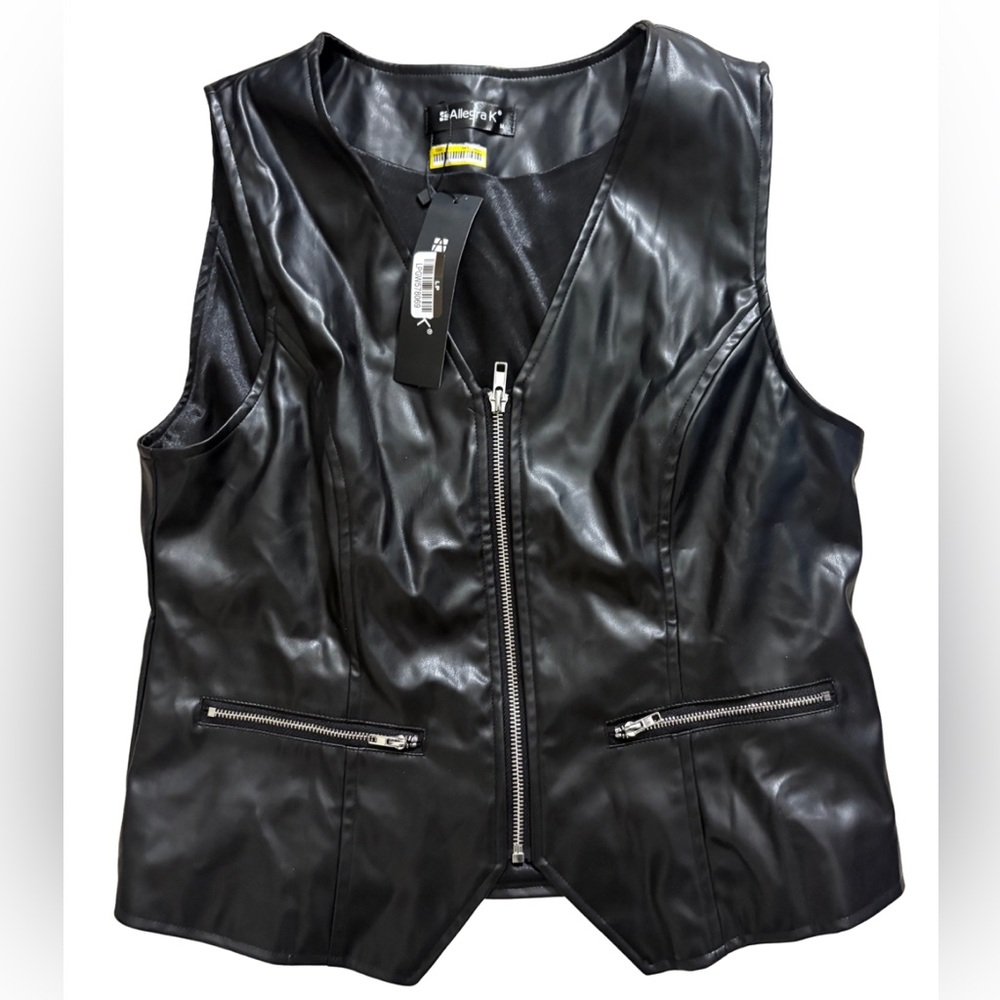NWT black Allegra K zipper vest size Medium